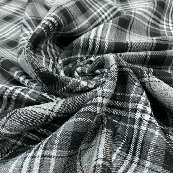 Tecido Flanela Xadrez Médio Preto Branco e Cinza • Luema Tecidos