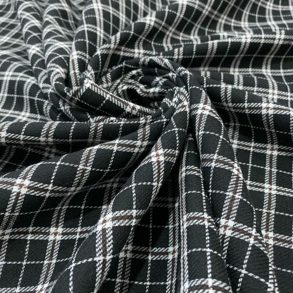 Tecido Flanela Xadrez Preto Branco e Fio Marrom • Luema Tecidos Tecido Flanela Xadrez Preto Branco e Fio Marrom • Luema Tecidos