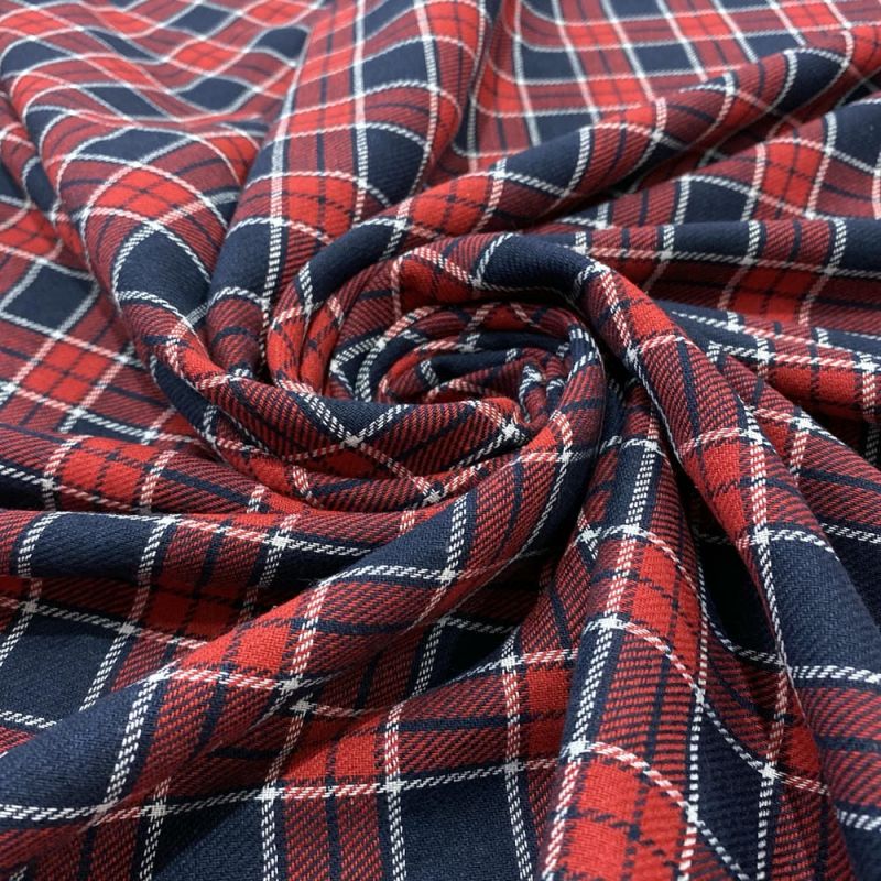 Tecido Flanela Xadrez Vermelho e Azul Marinho • Luema Tecidos Tecido Flanela Xadrez Vermelho e Azul Marinho • Luema Tecidos