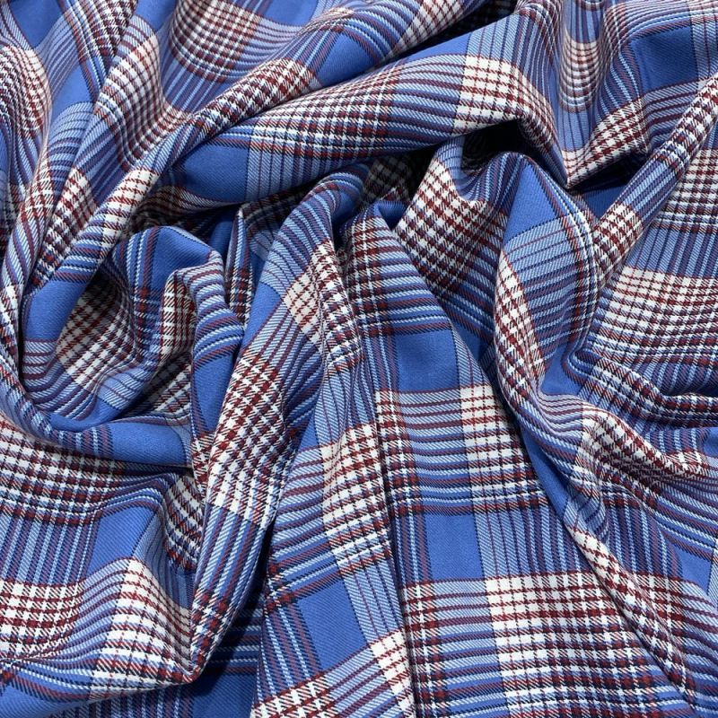 Tecido Flanela Xadrez Azul e Branco • Luema Tecidos