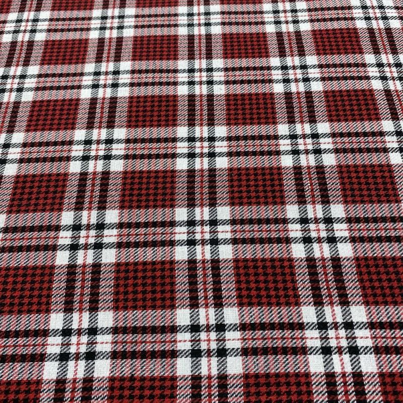 Tecido Flanela Xadrez Vermelho Branco e Preto • Luema Tecidos