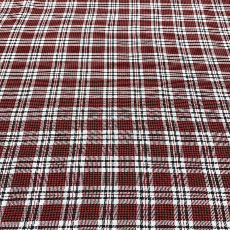 Tecido Flanela Xadrez Vermelho Branco e Preto • Luema Tecidos