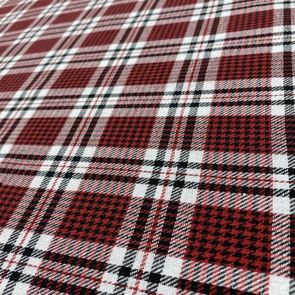 Tecido Flanela Xadrez Vermelho Branco e Preto • Luema Tecidos