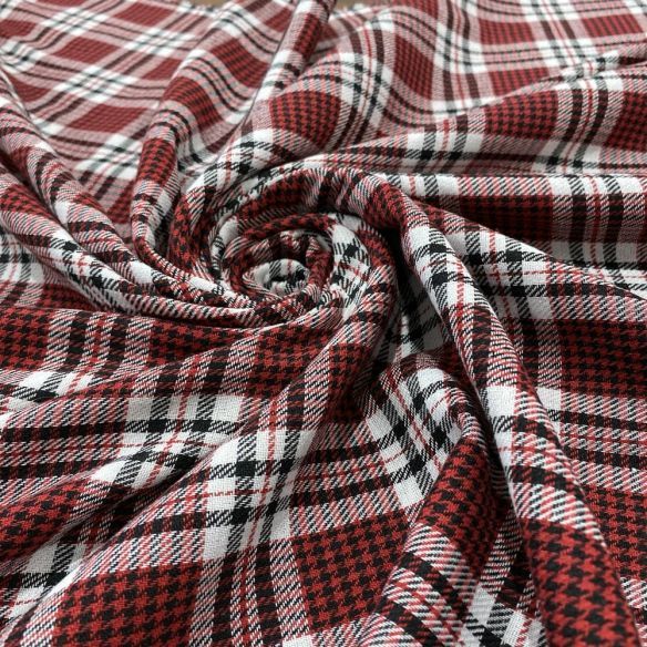 Tecido Flanela Xadrez Vermelho Branco e Preto • Luema Tecidos