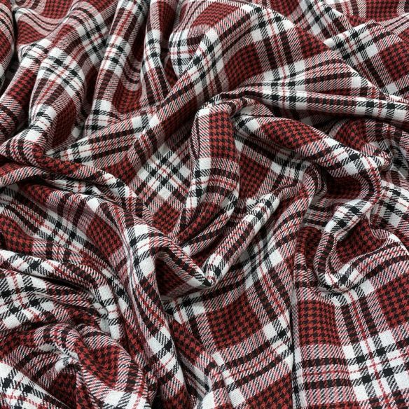 Tecido Flanela Xadrez Vermelho Branco e Preto • Luema Tecidos