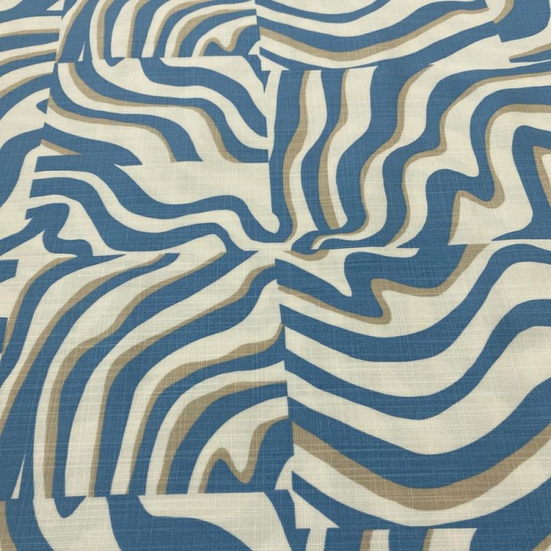 Tecido Viscolinho Estampado Quadros Listrado Azul • Luema Tecidos