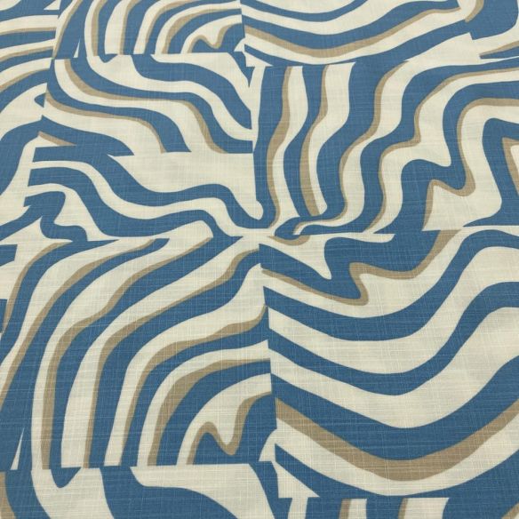 Tecido Viscolinho Estampado Quadros Listrado Azul • Luema Tecidos