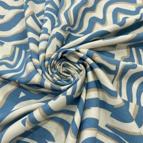 Tecido Viscolinho Estampado Quadros Listrado Azul Tecido Viscolinho Estampado Quadros Listrado Azul • Luema Tecidos