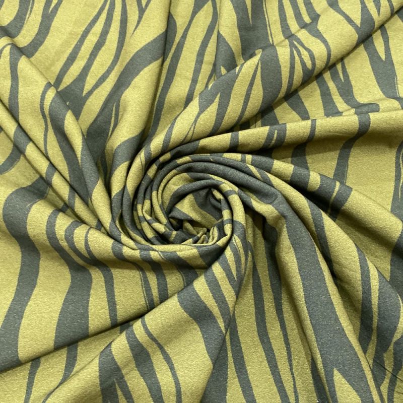 Tecido Viscose Estampada Swirls Verde • Luema Tecidos