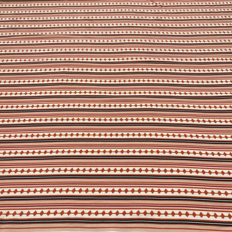 Tecido Viscose Listrado Vermelho e Preto • Luema Tecidos
