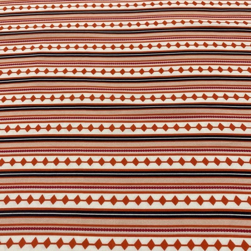 Tecido Viscose Listrado Vermelho e Preto • Luema Tecidos