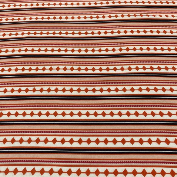 Tecido Viscose Listrado Vermelho e Preto • Luema Tecidos