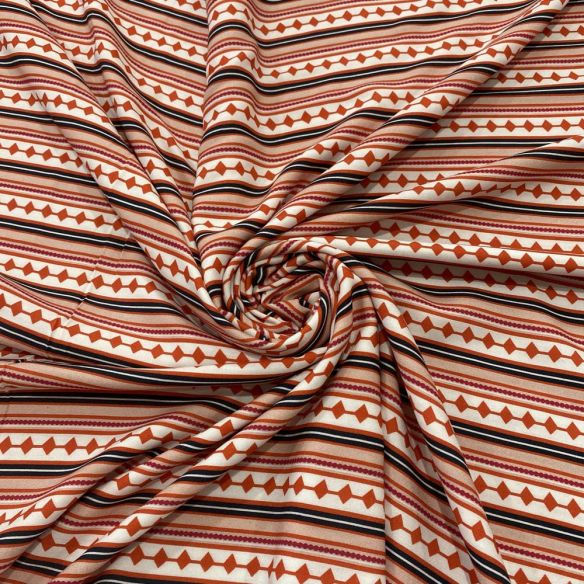 Tecido Viscose Listrado Vermelho e Preto • Luema Tecidos