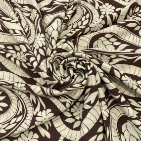 Tecido Viscose Estampada Paisley Bege Tecido Viscose Estampada Paisley Bege • Luema Tecidos