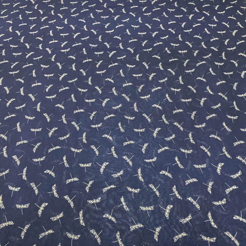 Tecido Musseline Estampado Libélulas • Luema Tecidos