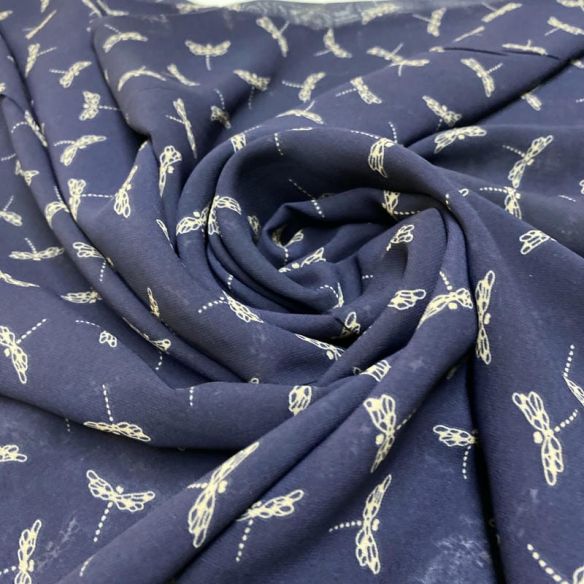 Tecido Musseline Estampado Libélulas • Luema Tecidos