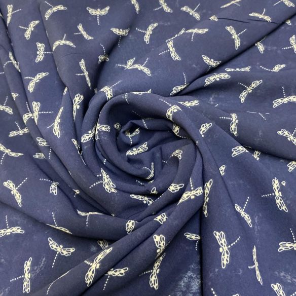 Tecido Musseline Estampado Libélulas • Luema Tecidos