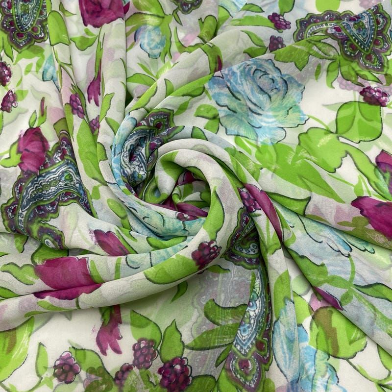 Tecido Musseline Estampado Paisley Colors