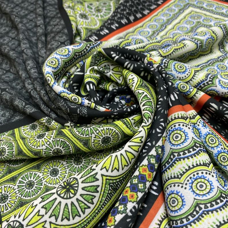 Tecido Musseline Estampado Quadros • Luema Tecidos