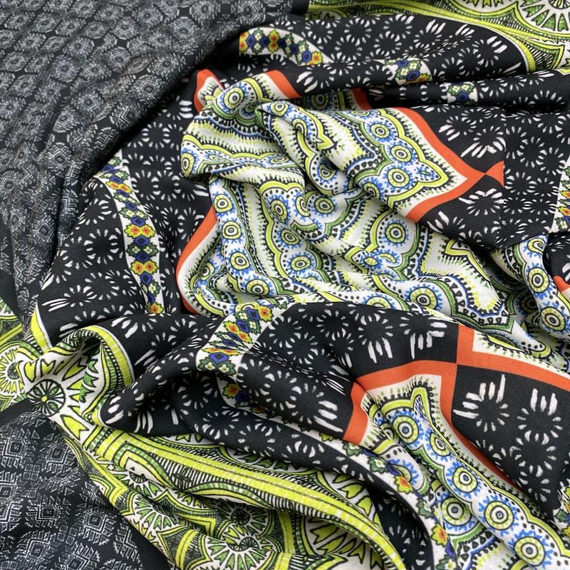 Tecido Musseline Estampado Quadros • Luema Tecidos