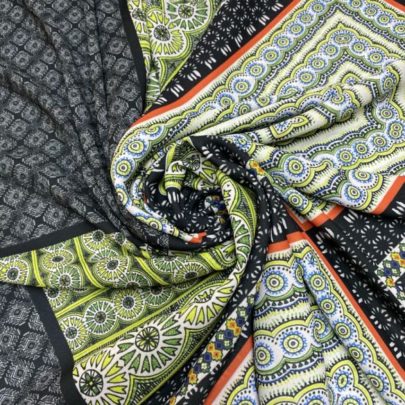 Tecido Musseline Estampado Quadros • Luema Tecidos