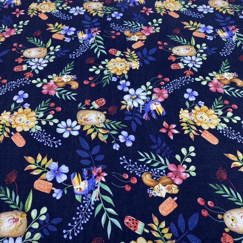 Tecido Viscose Estampada Happy Animals • Luema Tecidos