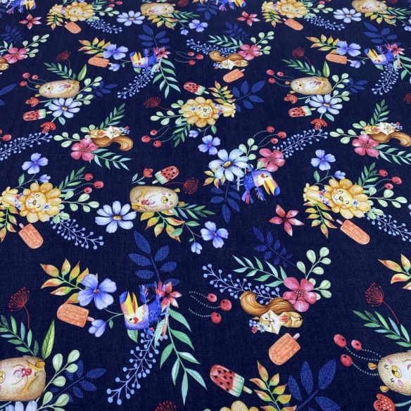 Tecido Viscose Estampada Happy Animals • Luema Tecidos