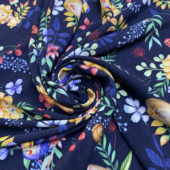 Tecido Viscose Estampada Happy Animals • Luema Tecidos