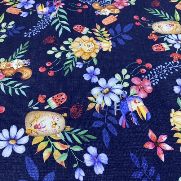 Tecido Viscose Estampada Happy Animals • Luema Tecidos