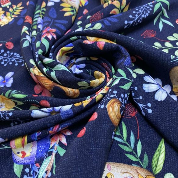 Tecido Viscose Estampada Happy Animals • Luema Tecidos