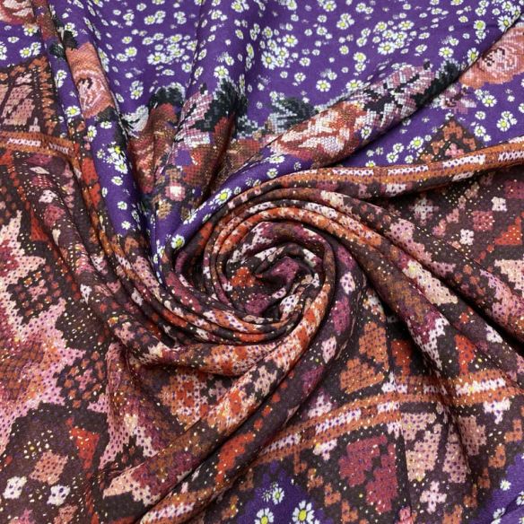 Tecido Viscose Estampada Ponto Cruz • Luema Tecidos