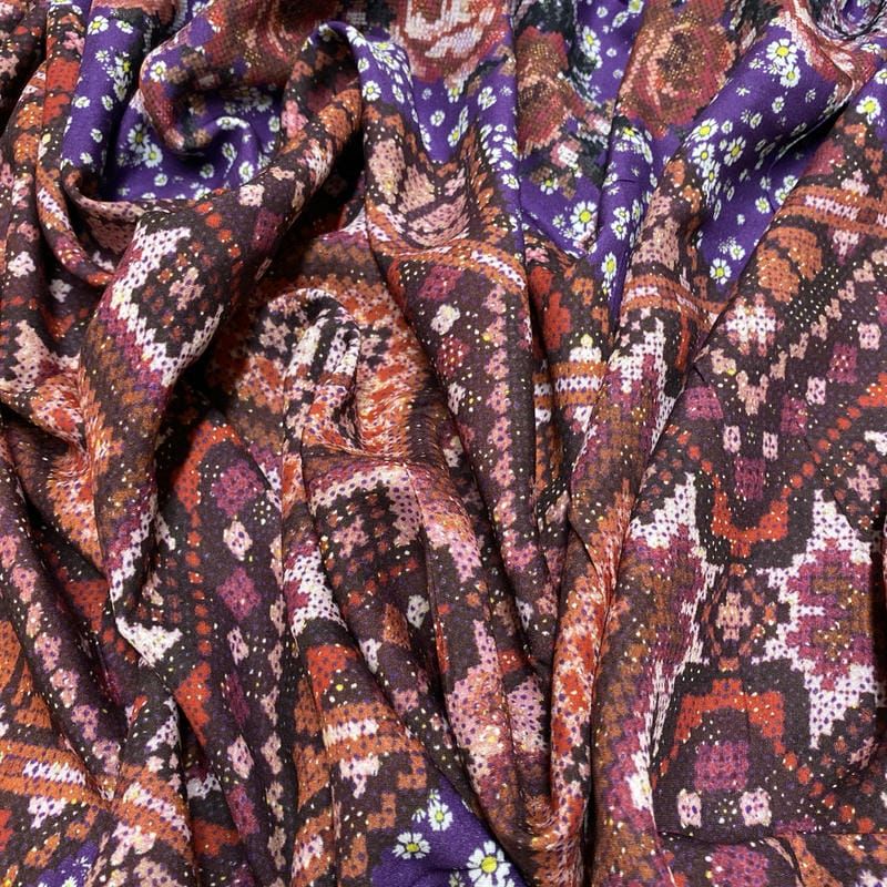 Tecido Viscose Estampada Ponto Cruz • Luema Tecidos