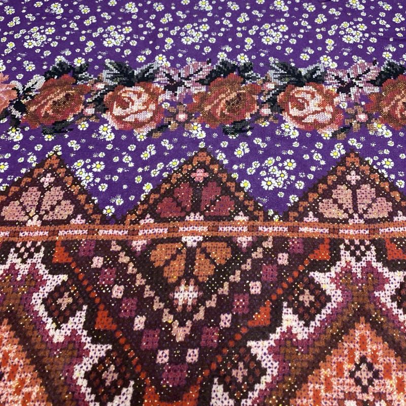 Tecido Viscose Estampada Ponto Cruz • Luema Tecidos