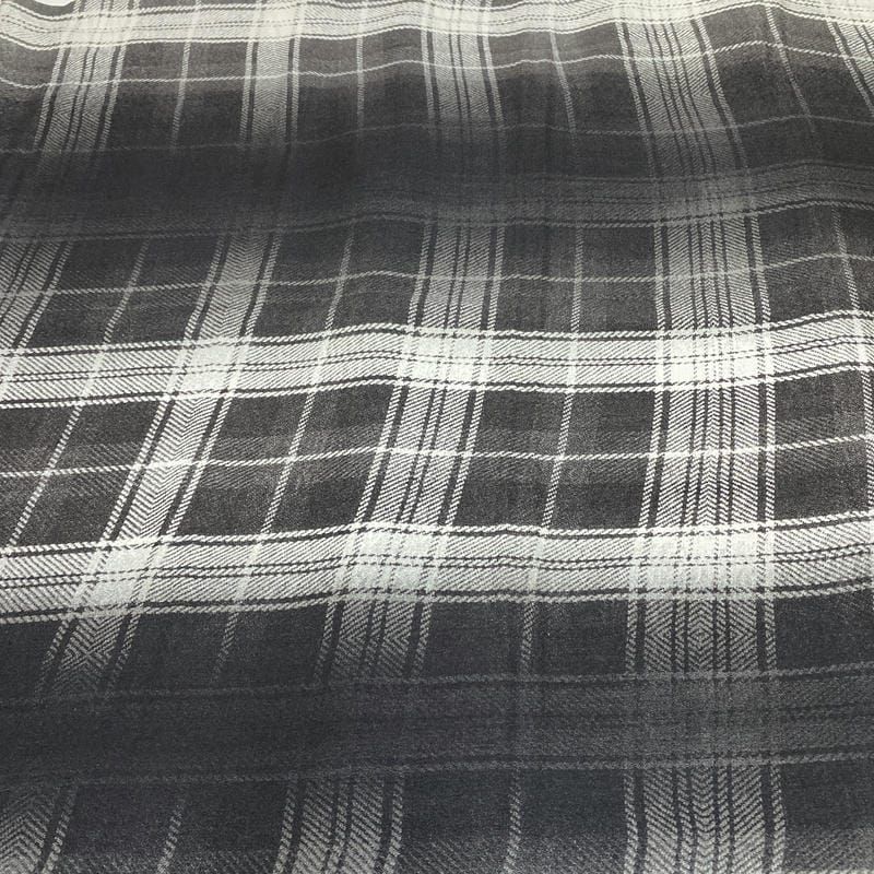 Tecido Viscose Xadrez Barrado Preto e Branco • Luema Tecidos