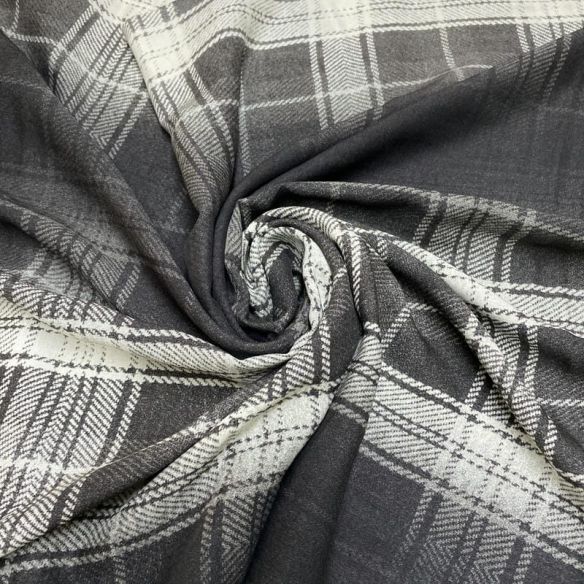 Tecido Viscose Xadrez Barrado Preto e Branco • Luema Tecidos