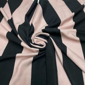 Tecido Viscose Listrado Rosa Nude e Preto Tecido Viscose Listrado Rosa Nude e Preto • Luema Tecidos