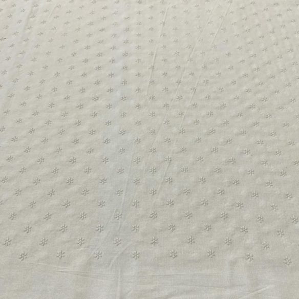 Tecido Linho Misto Bordado Florzinhas Branco • Luema Tecidos