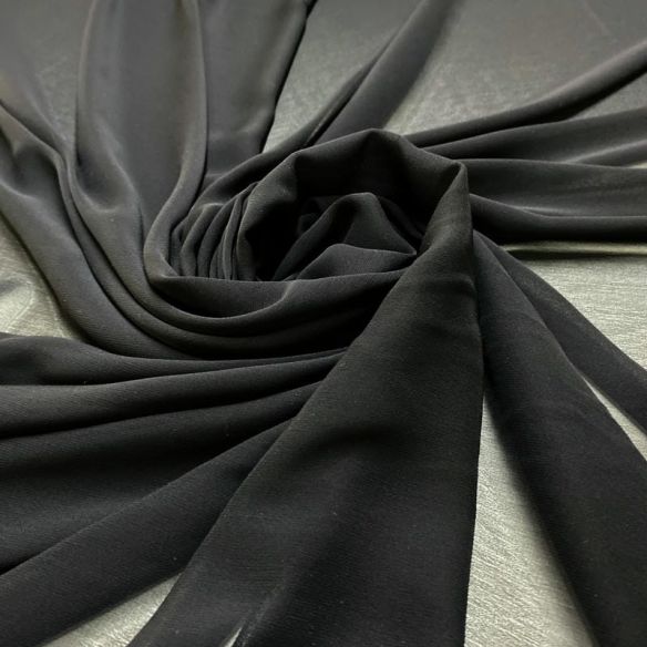 Tecido Musseline Liso Preto • Luema Tecidos