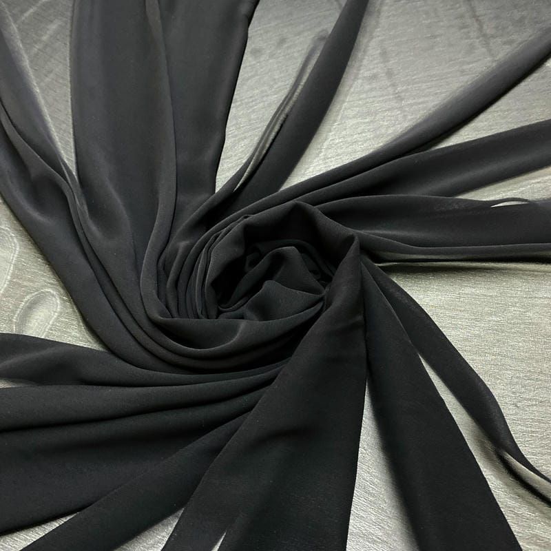 Tecido Musseline Liso Preto