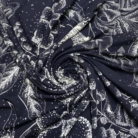 Tecido Viscolycra Estampada P&B FRM • Luema Tecidos