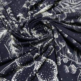 Tecido Viscolycra Estampada P&B FRM • Luema Tecidos 2