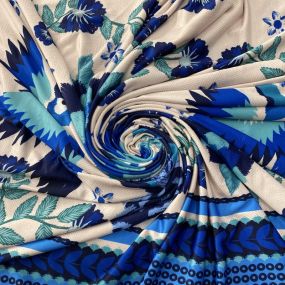 Tecido Malha Fluity Barrado Tucanos Azul • Luema Tecidos