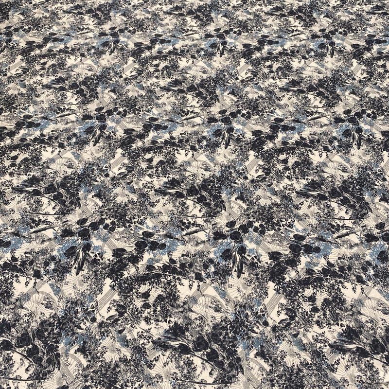Tecido Viscolycra Estampada Floral Abstrato • Luema Tecidos