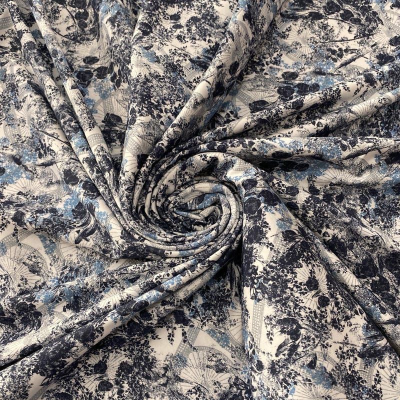 Tecido Viscolycra Estampada Floral Abstrato