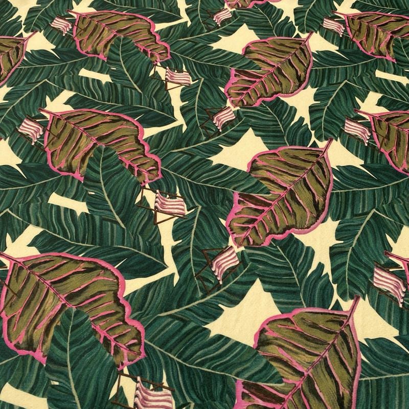 Tecido Neoprene Estampada Folhagens Verde • Luema Tecidos