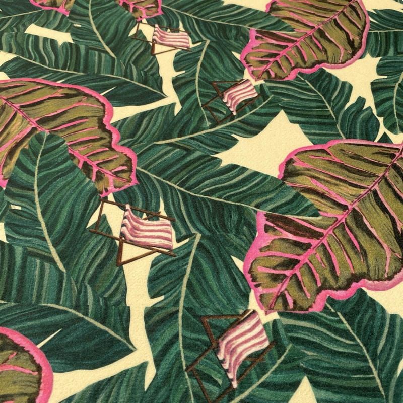 Tecido Neoprene Estampada Folhagens Verde • Luema Tecidos