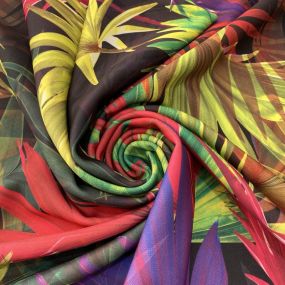 Tecido Neoprene Estampada Folhagens Colorido • Luema Tecidos