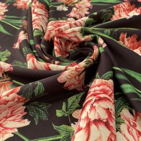 Tecido Neoprene Estampada Floral Fundo Preto • Luema Tecidos 2