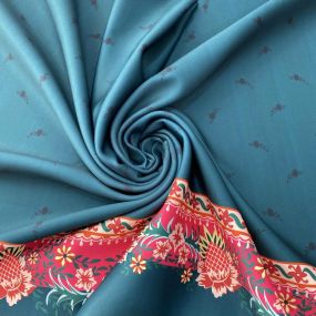 Tecido Neoprene Barrado Fundo Azul Petróleo • Luema Tecidos