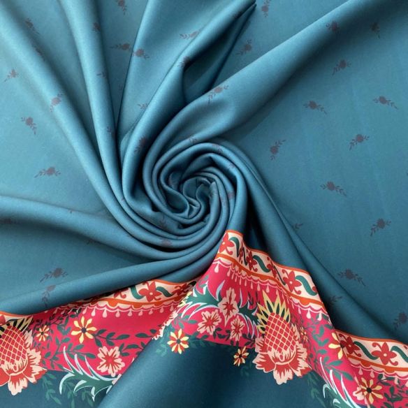 Tecido Neoprene Barrado Fundo Azul Petróleo • Luema Tecidos